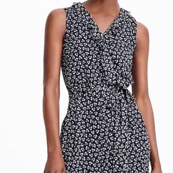 J. Crew Point Sur Sparkle Jumpsuit in Indigo Floral Champagne J1551 (Size 0) - Picture 2 of 10